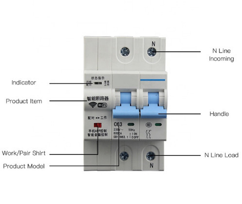 Intelligenter Leistungsschalter Graiqf-125 AC220V der 10000mal-mechanischen Lebensdauer