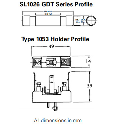 Gas-Entladungs-Überspannungsableiter-Plasma GDT hoher Leistung Littelfuse SL-1026-700
