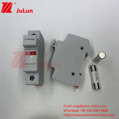 Solarfotovoltaische Sicherung mit DIN-Führungssicherungshalter für den Photovoltaikschutz RT18-32 15A 20A 32A Sicherungshalter mit LED Indica
