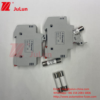 Solarfotovoltaische Sicherung mit DIN-Führungssicherungshalter für den Photovoltaikschutz RT18-32 15A 20A 32A Sicherungshalter mit LED Indica