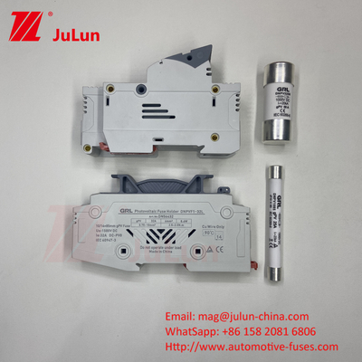 Solar Photovoltaic Inverter PV Sicherung mit Keramikkörper DIN Mount Dc Sicherung 250a 10x85 1500Vdc PV Sicherung Halter 15