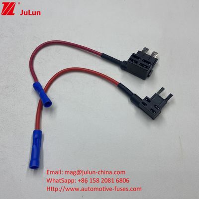 Standard-Stecker-Adapter Mini-Tap-Auto-Sicherungshalter 10A / 15A / 20A Messing-Zinnplattierung Einfache Spirale