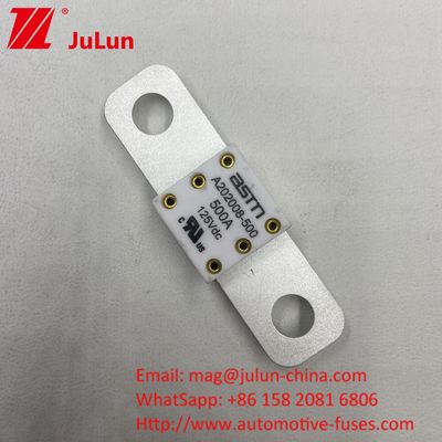 68*17.7*12mm A202008 350A 125VDC EV FUSE hohe Bruchkapazität unter 125Vdc zur Leistungsoptimierung von Elektrofahrzeugen