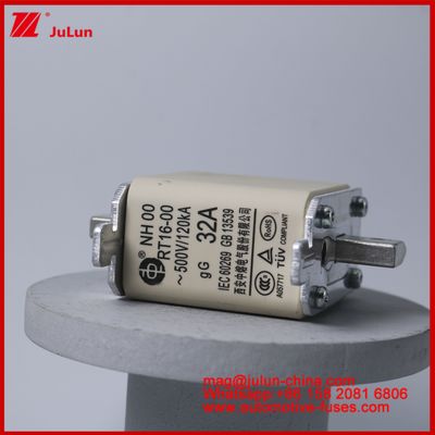 32A 500V NH00 RT16-00 120KA Keramische Autoschutzscheibe Fahrzeugblatt Mount Für EV / HEV Fahrzeug Situation