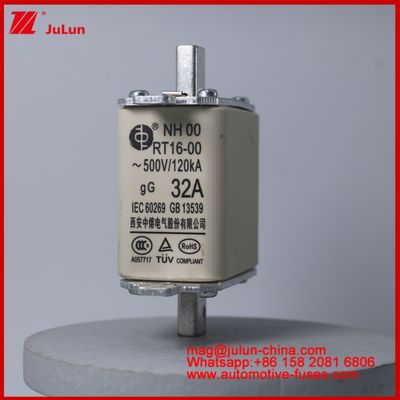 32A 500V NH00 RT16-00 120KA Keramische Autoschutzscheibe Fahrzeugblatt Mount Für EV / HEV Fahrzeug Situation