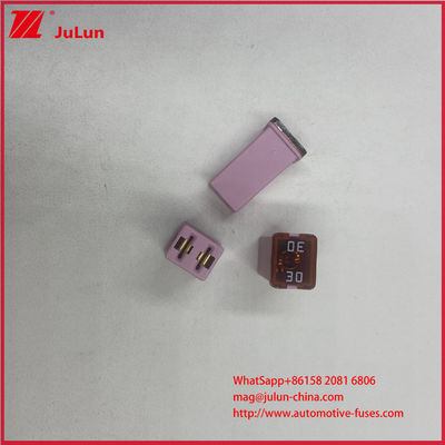 SBFC-JT 30A 32V Auto Auto Mikroblade Sicherung Quadrat Anforderung Verbindung Sicherung Box Halter Long Pin Small Internal Car Männlicher Stecker Ampere Rating