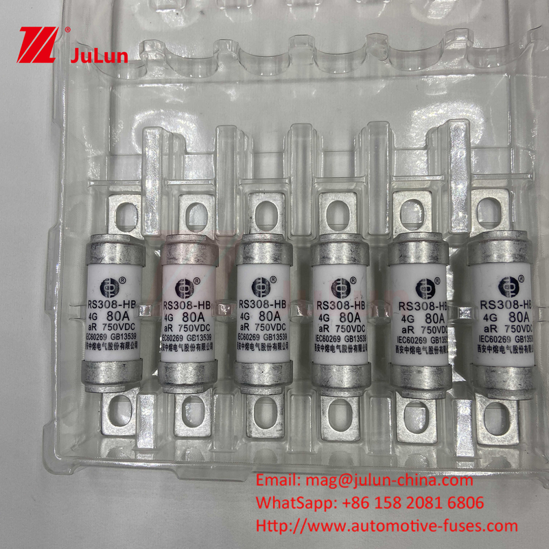 750VDC Keramische Fahrzeugsicherungen RS308 HB 4G Hochtemperatur 10A 20A 25A 30A 40A 50A 63A 80A 100A 750VDC Sicherung