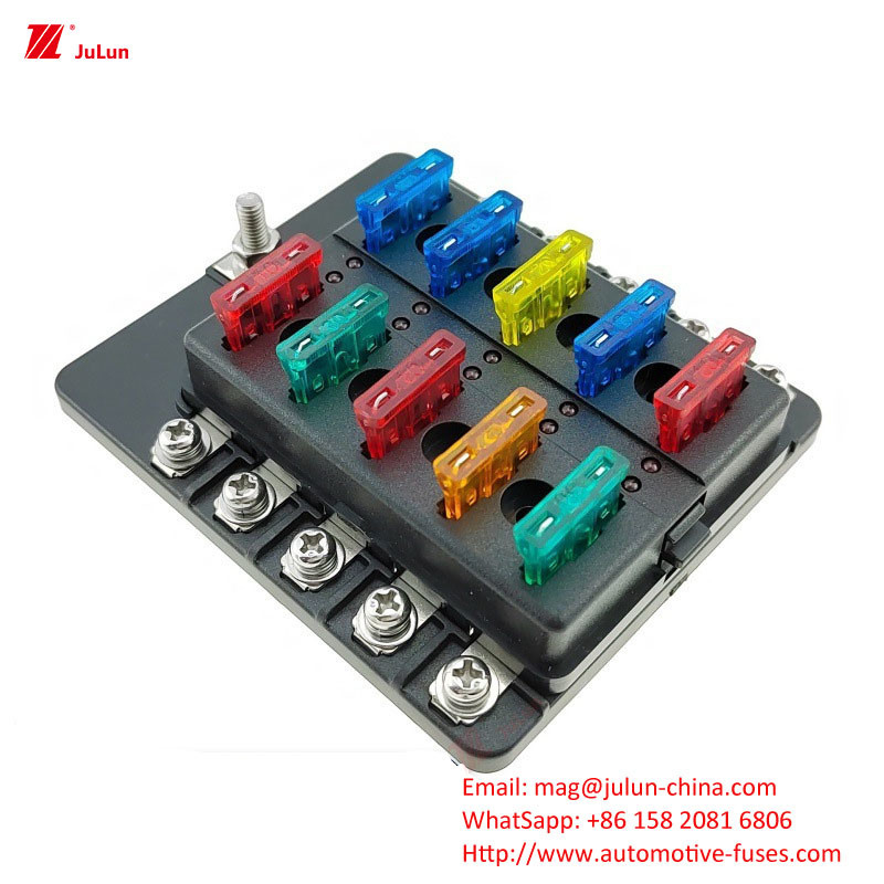 12 Wege Sicherungsbox 12 Wege Positiv und Negativ Auto Boot Sicherheitssitz mit LED-Licht Auto Einfügen Automatisches Zurücksetzen Auto Sicherung Meer