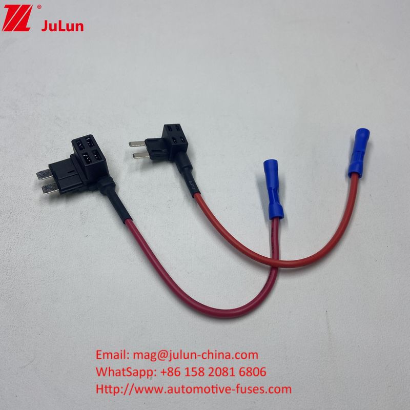 Standard-Stecker-Adapter Mini-Tap-Auto-Sicherungshalter 10A / 15A / 20A Messing-Zinnplattierung Einfache Spirale
