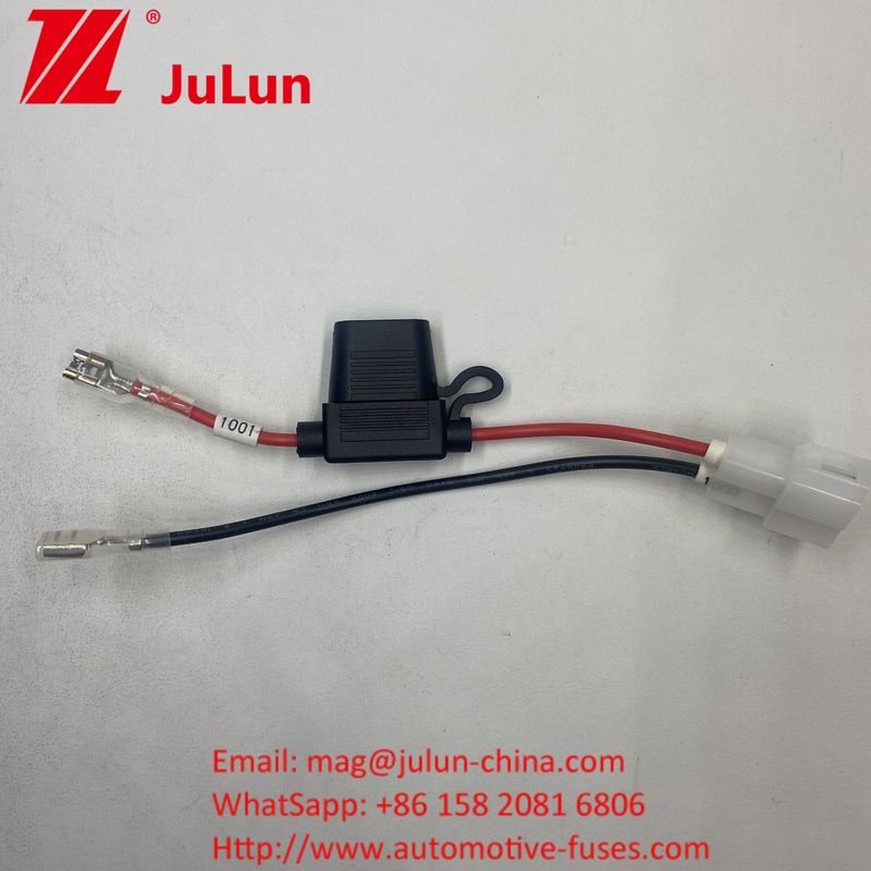 Sicherungshalter 8AWG Inline Blade 30A Kabelblei DrahtFuse Halter 8AWG Inline Blade Kabelblei Draht Original 50 Ampere Stecker-Stil Stromanschluss zu 8mm RING TERMINALS Original 50 Ampere Stecker-Stil