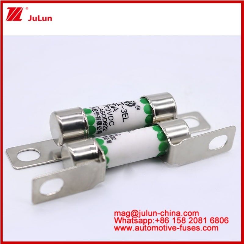 EV322 3EL 30A DC700V Tubulierte keramische Sicherung Elektrofahrzeug Sicherung Schrauben Verbindung Struktur mit hervorragenden Anti-Vibration Anti-mechanische Schock Anti-chemische Belastung Hohe Temperatur