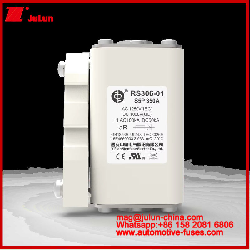 RS306-01-S5P 350A AC1250V DC1000V 50KA Quadratkarämische Sicherung Hohe Nennstrom-Kurzschlussschutz Brechkapazität