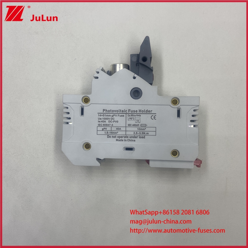 14*51mm gPV 1000VDC 50A SICHERUNG Robuste PV-Photovoltaik-Sicherungshalter Trennschalter für Solaranwendungen und -Paneele