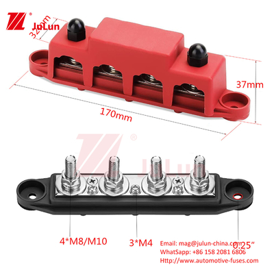 Rv Yacht Bus M8M10 Hochstrom-Verkabelungsstift Rot schwarz 4-Stift-Verteilungsblock-Streifen