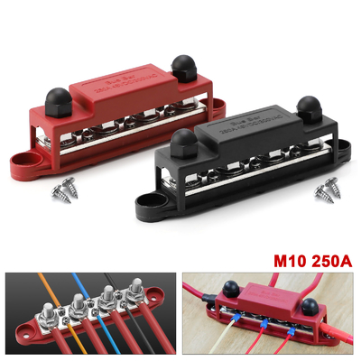 4 Post Power Distribution Block Bus Bar mit Abdeckung 250 Ampere Nennwert Marine Automotive Terminal Block Power Distribution Bl