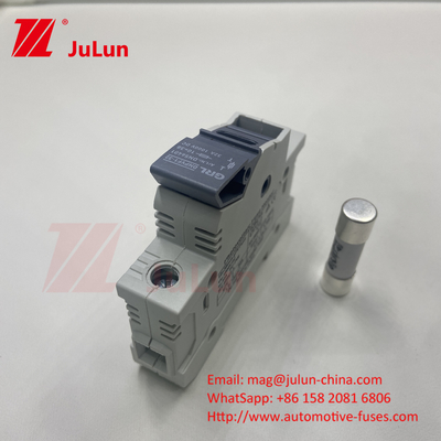 Sicherungshalter 30A 63A 500V 10x38 RT18-32 Zylindrischer Sicherungshalter 10A 1000DC Solar-PV-Sicherung für Photovoltaik
