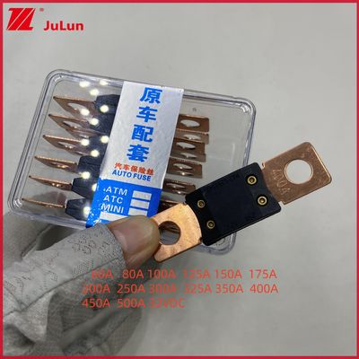 400A 32V Mega Sicherung Bolt Down Auto Sicherung Audio Halter 0298040.ZX Fahrzeug Sicherung 60A 80A 100A 125A 150A 200A 250A 300A 400A 450A 500A Terminal Typ 32VDC