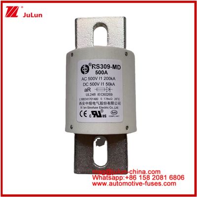 500VDC 200KA 500VAC 50KA AR Röhrchen-keramische Schnellschutzschutzschutzschutz RS309-MD 500A für Elektrofahrzeuge und Batteriesysteme